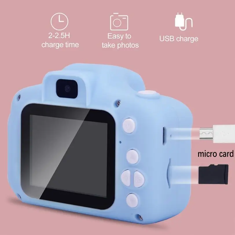 Мини цифровой Камера 2-дюймовый ЖК-дисплей Дисплей детская Камера HD 8 м передние и задние Камера фотографии на открытом воздухе для детей для маленьких мальчиков и девочек