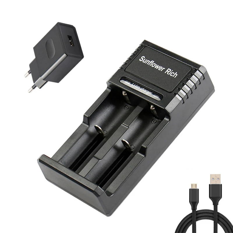2 слота 18650 Батарея Зарядное устройство для батареи li-ion 18650 16340 18500 26650 18350 литиевая батарея Зарядное устройство светодиодный индикатор