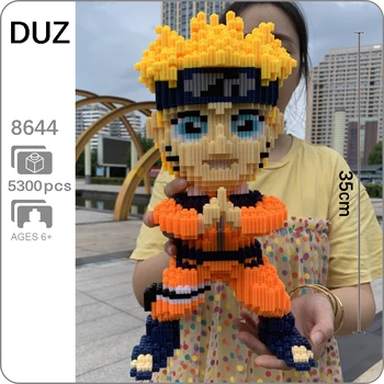 

5300pcs DIY Anime Naruto Hokage Uzumaki Ninja 3D Model Micro Mini Building Blocks Brick Assembly Toy 37cm tall no Box