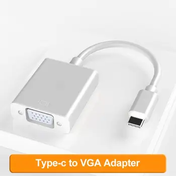 

Portable Type-C to VGA Adapter Extension Cable External Display 24 Pin USB 3.1 Type-C Interface 10Gbps Transfer Rate адаптер