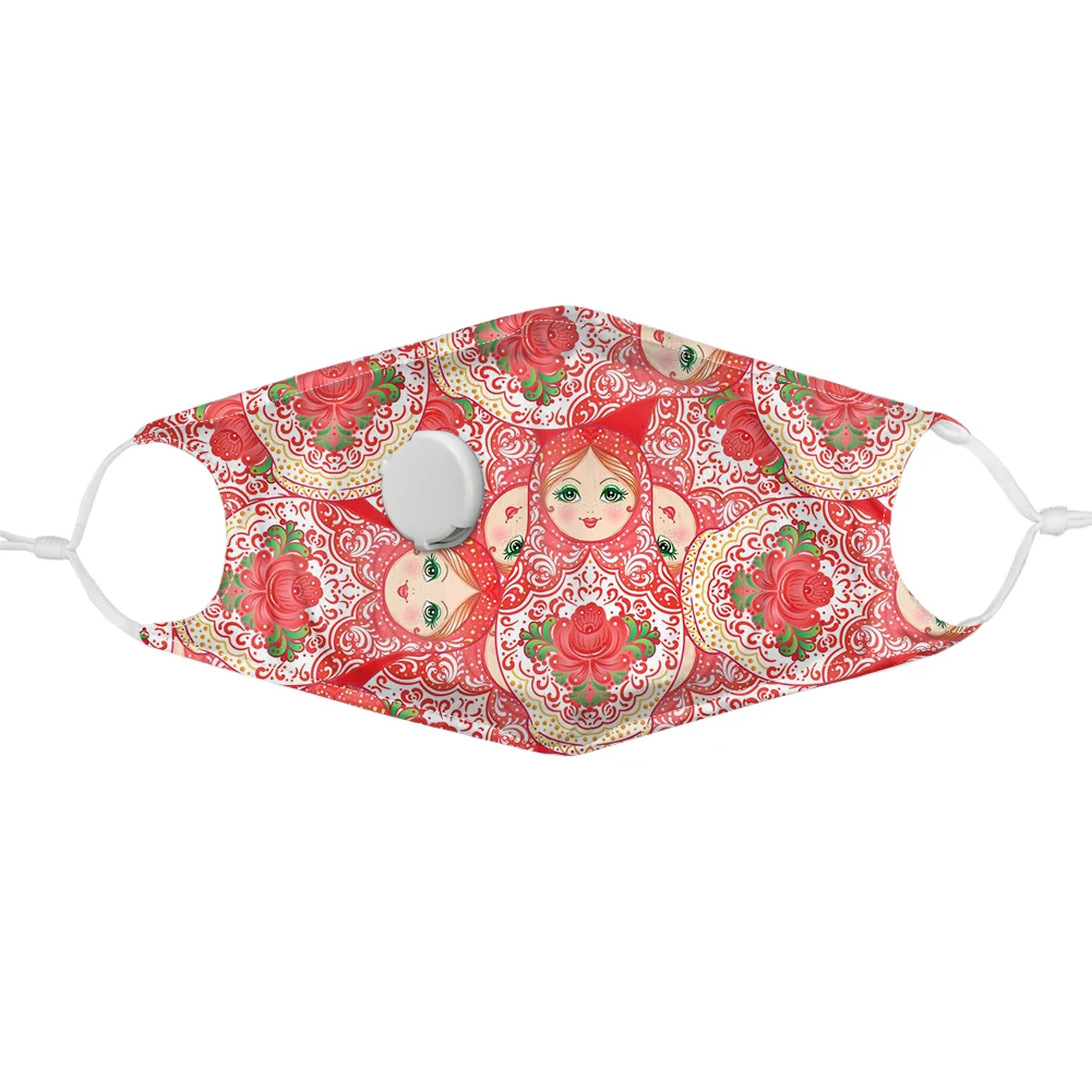 

Cute Matryoshka Doll Pattern Children Mouth Mask with Filter for Kids Winter Dust Proof Face Masks Respirator Women Cubrebocas
