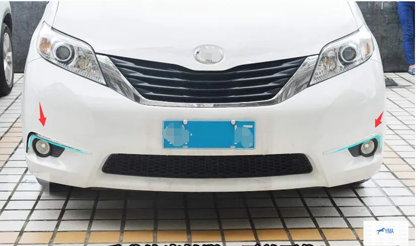 

Lapetus Front Fog Lights Lamp Decoration Frame Cover Trim 2 Pcs / Set Fit For Toyota Sienna 2013 2014 2015 2016 2017 ABS