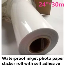 2"* 30 м водонепроницаемый глянцевый фото рулон бумажных стикеров с самоклеющейся для пигментных струйных принтеров