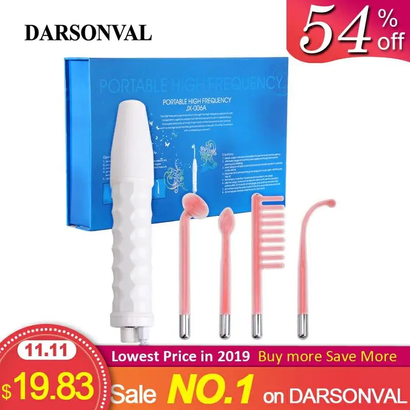 Cuidados da Pele Massageador para o Rosto Eletrodo de Alta Freqüência Darsonval Portátil Spot Remover Acne Facial Dispositivo Beleza Spa Salon Início