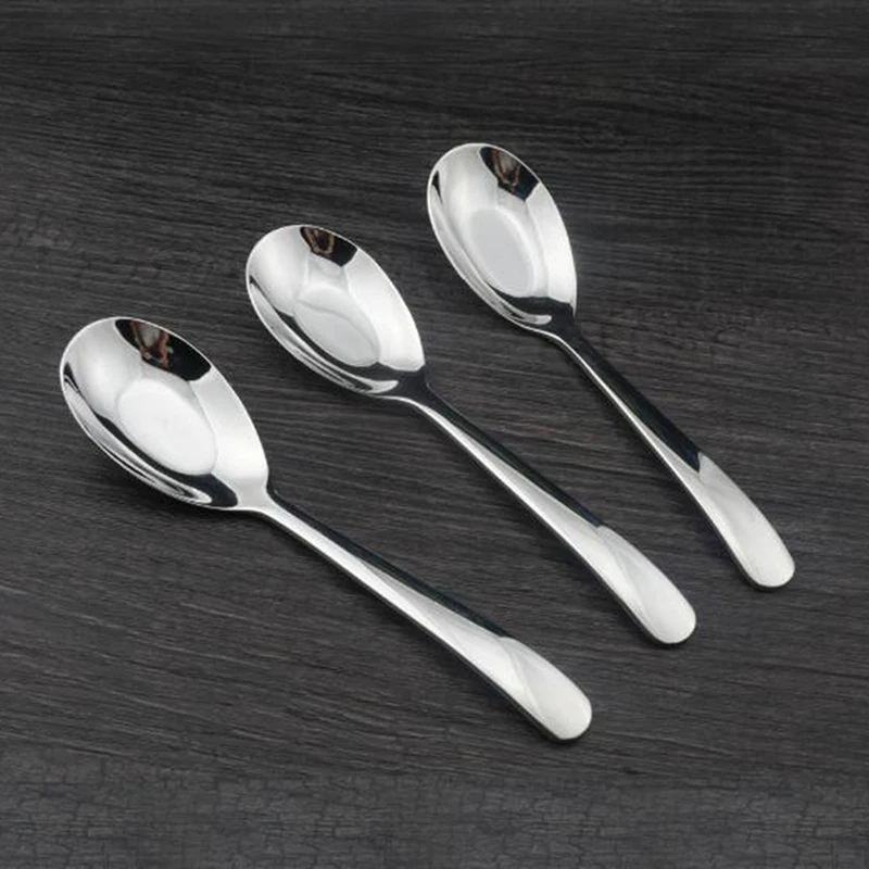 

High Quality 1Pc Baby Spoon Good Stainless Steel Teaspoon Spoon Utensils Baby Kids Learning Eating Habit Children Tableware