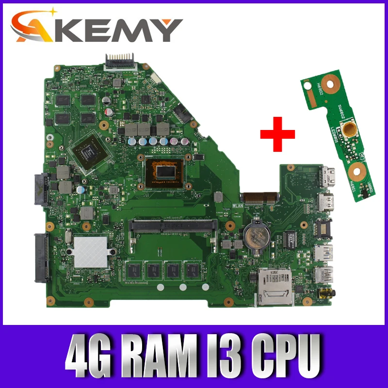 Akemy X550CC материнская плата для ноутбука For Asus A550C X550CL R510C тест оригинальная 4G RAM I3 CPU