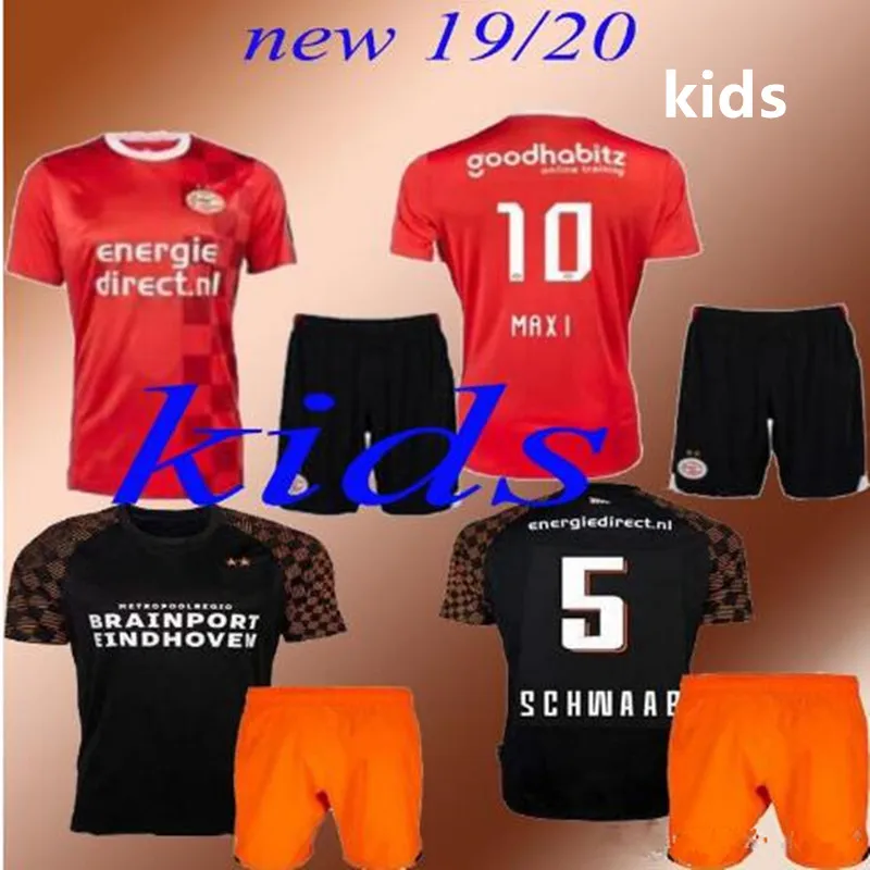 children Football jerseys PSV Eindhoven Soccer Jerseys Erick Gutierrez L.DE JONG BERGWIJN 19/20 kids kit home jerseys