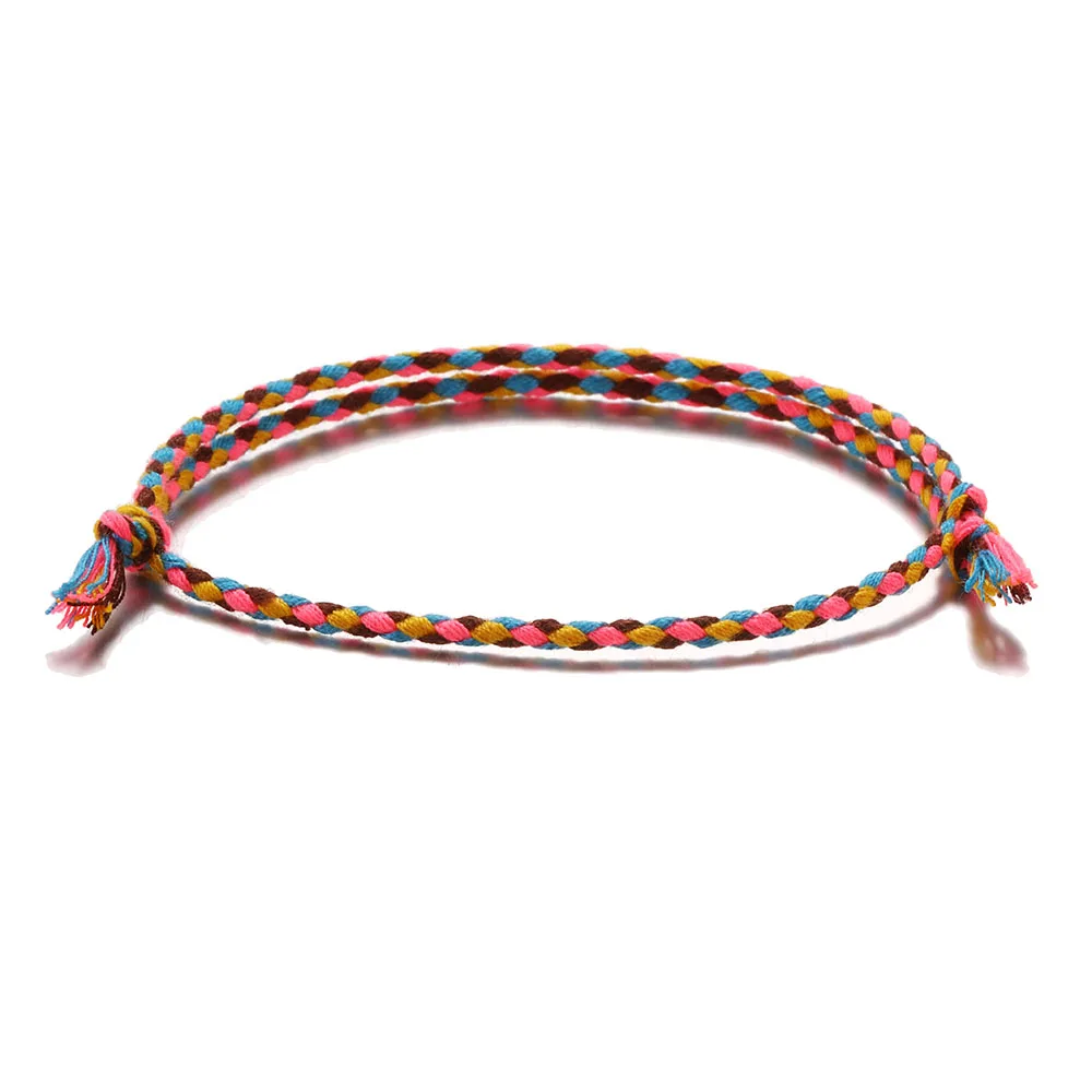 Meetvii Lucky Tibetan String Bracelets & Bangles for Women Men Handmade Tassel Knots Thread Rope Bracelet Ethnic Jewelry 