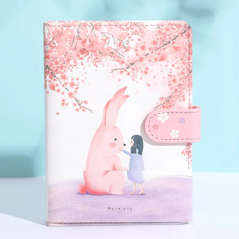 Flower-C DUGUO милые канцелярские принадлежности простая ручная книга цвет Магнитный блокнот на застежке Корея ручная роспись кавайный дневник поставки - Цвет: Flower-C