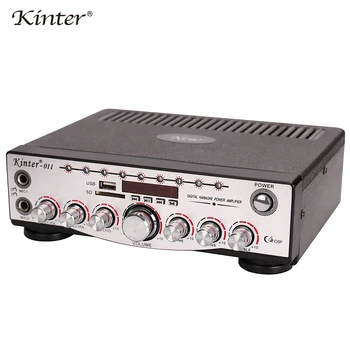 

kinter-011 hifi stereo karaoke amplifier audio with microphone usb sd input 2.0CH 30W FM radio supply power DC 12V AC in home