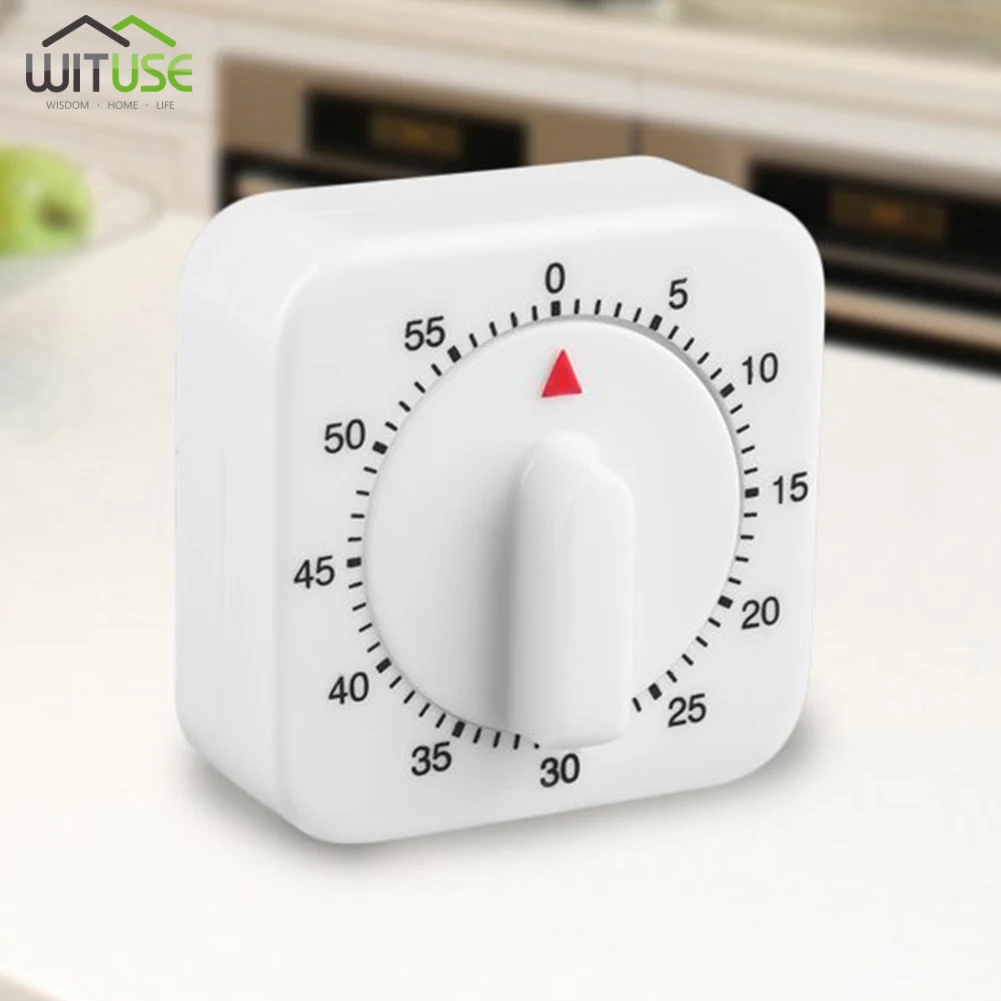 Kitchen Timers, 60 Minute Square Kitchen Mechanical Timer, Manual