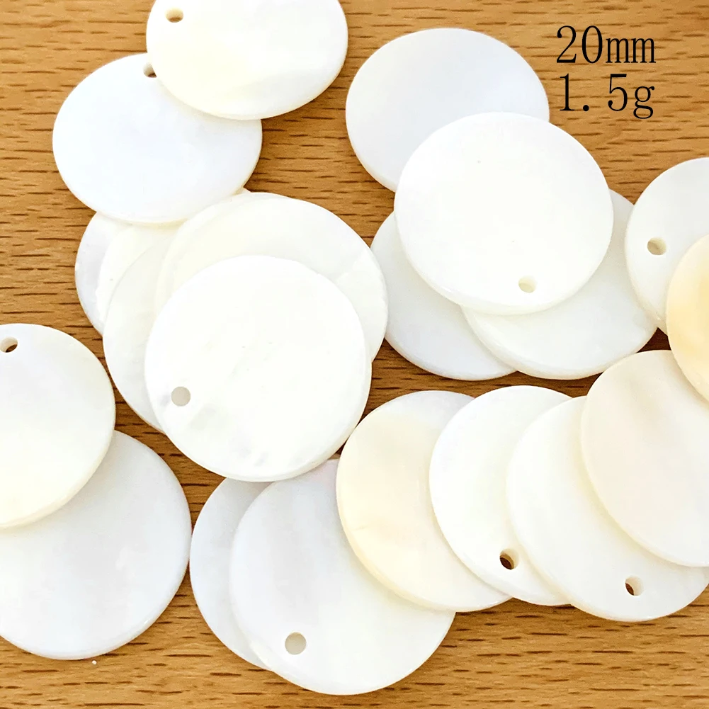 Natural Shell Round Pendant For DIY Handmade Earring Jewelry Making Mother of Pearl Charms Findings Accessories Parts 10PCS natural shell ornaments