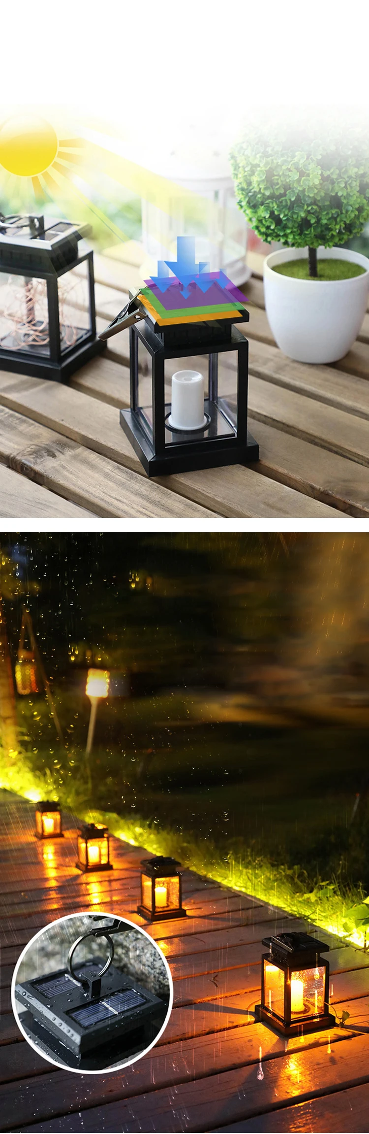 6pcs Solar Light LED Palace Lantern