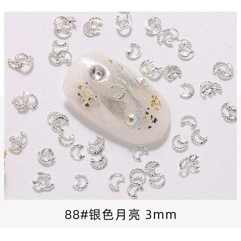 500pcs/lot Geometric Gold Feather Arrow Leaves Rivets Studs Metal Manicure Nail Art Accessories DIY Nail Decoration Charms 35-89 - Color: 88