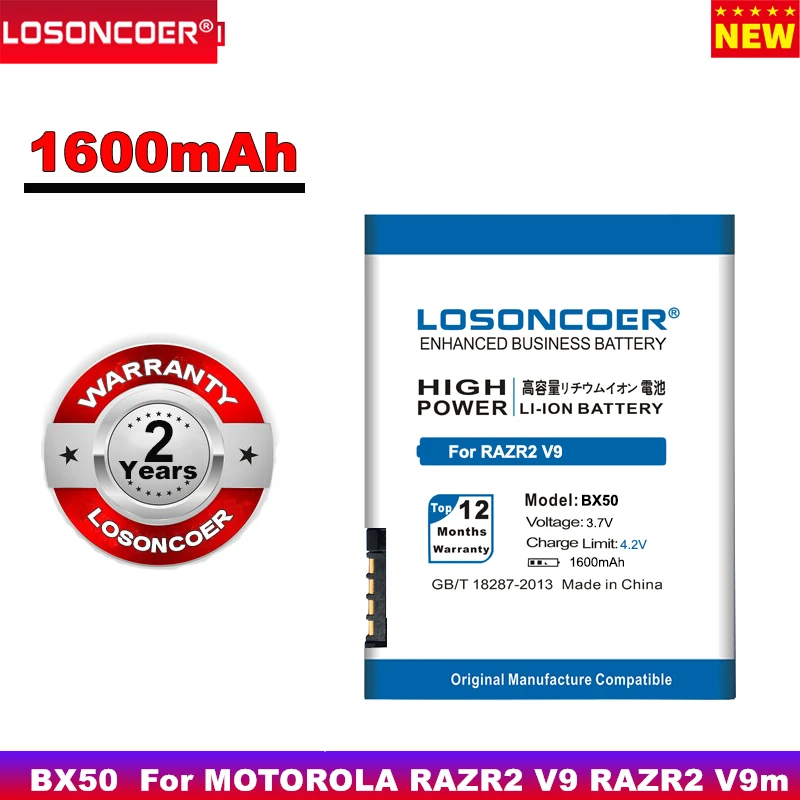 Аккумулятор BX50 1600 мАч для MOTOROLA RAZR2 V9 Q9m Q9h V9m Q9 мобильный телефон | Мобильные