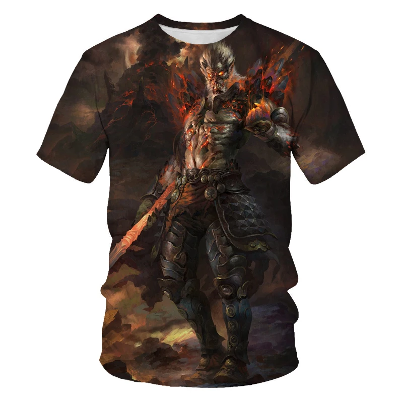 

War series characters Summer new 3D printing T-shirt domineering men cool T-shirt large size 6X