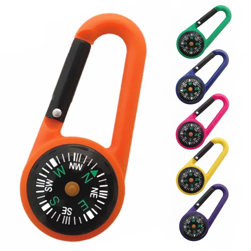 

2 in 1 High quality Outdoor Mini Compass with Hook Multifunctional Hiking Metal Carabiner North needle