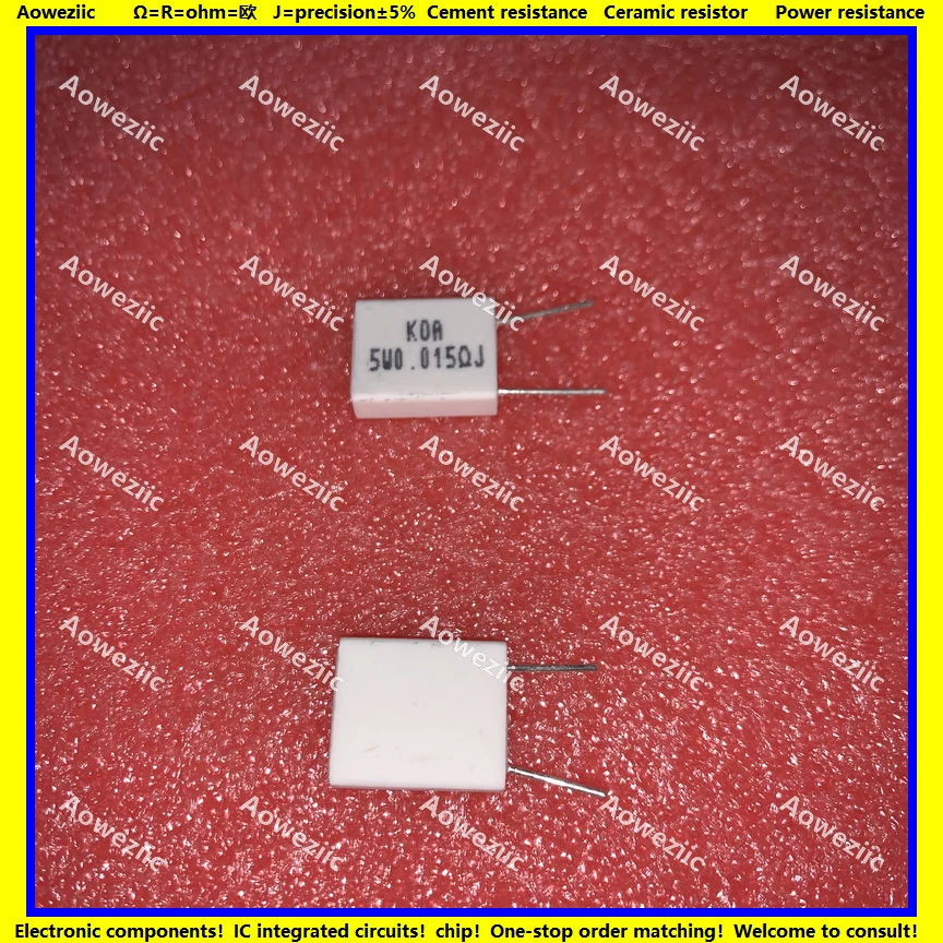 

10Pcs Inductionless Cement Resistor 5W 0.015 ohm 5WR015J 0.015R 5W0R015J Ceramic Resistance precision 5% Non-inductive Resistor