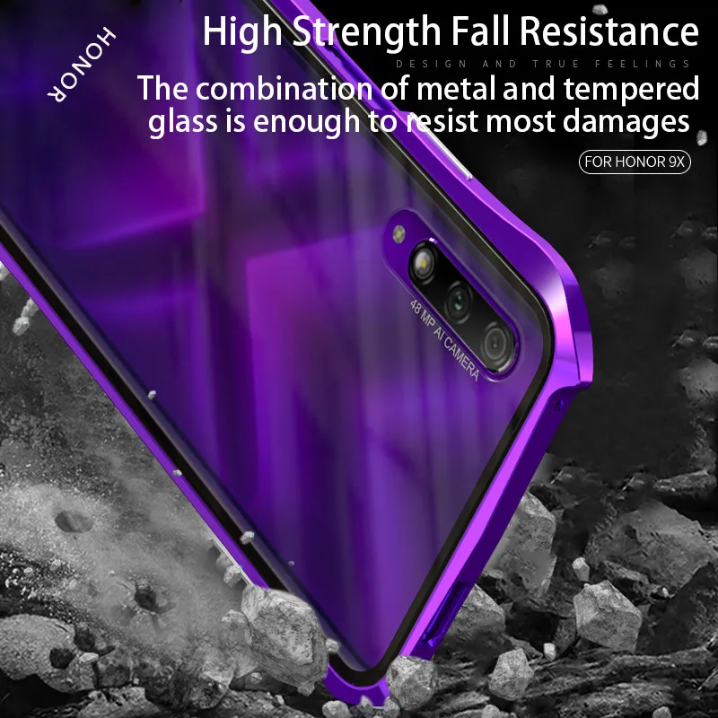 Чехол для huawei Honor 9X, чехол, двойное стекло в рамке, Магнитный чехол king, чехол для huawei Honor9X, Магнитный чехол все включено