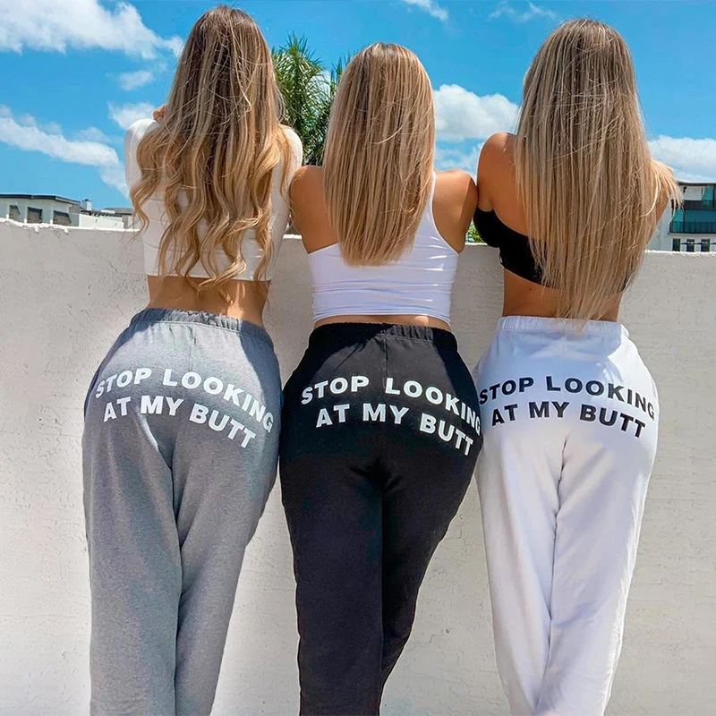 Mens Jogger Sweat Pants Stop Looking at My Ass!