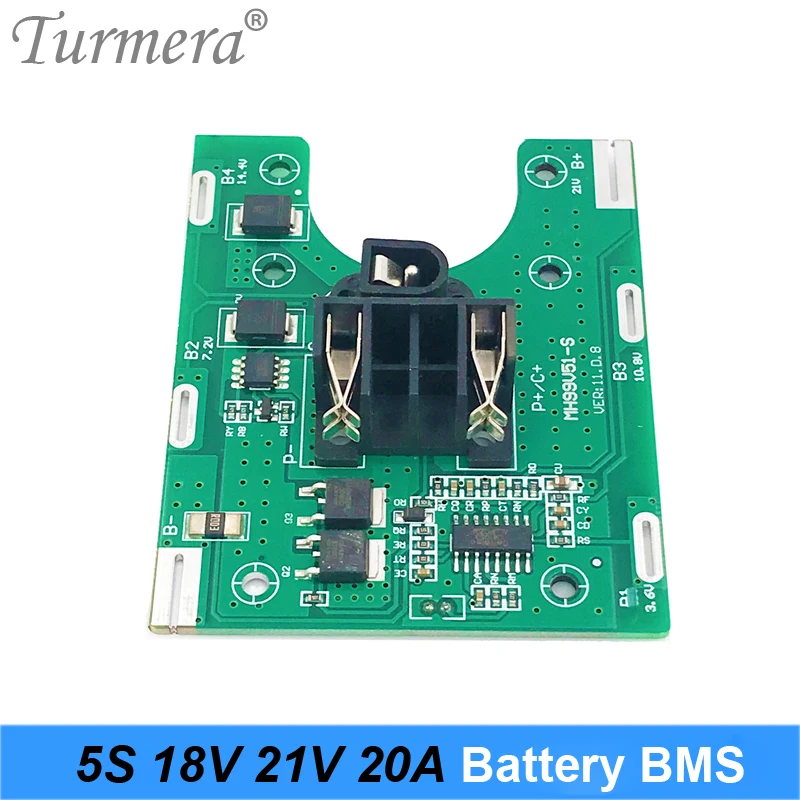 Batteria al litio agli ioni di litio BMS 5s 18v 21v 20A 18650 batteria cacciavite shura caricabatterie scheda di protezione adatta per Turmera 18V Turmera