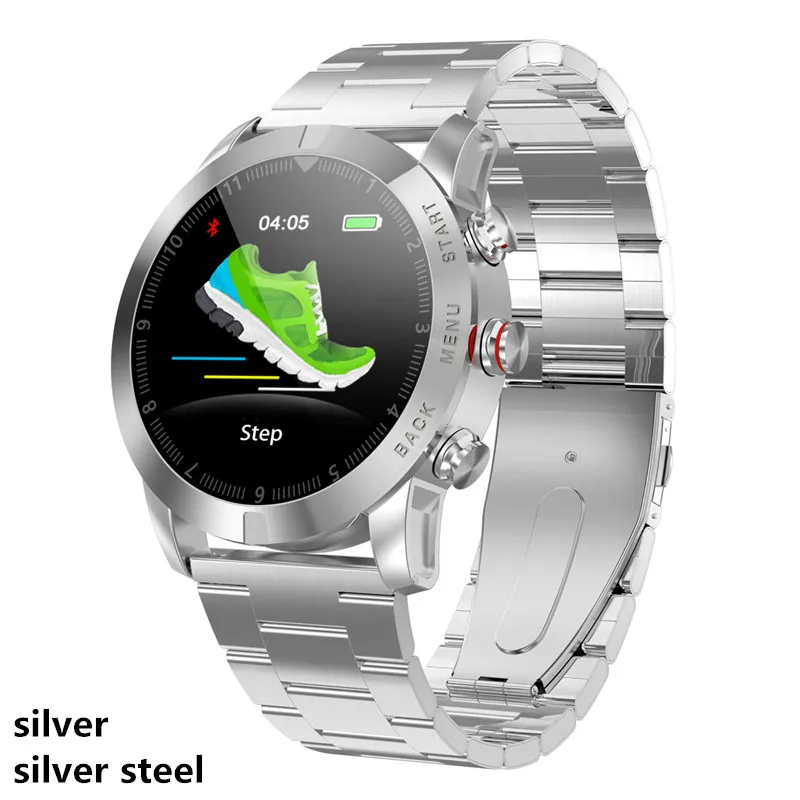 silver steel S10 Смарт-часы для мужчин IP68 водонепроницаемые спортивные часы фитнес-монитор мониторинг сердечного ритма шагомер Поддержка Android IOS PK L9 DT88 - Цвет: silver steel