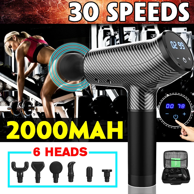 

30 Speed Electric Muscle Massage Gun Speed Setting Body Deep Muscle Massager Fascia Therapy Gun Exercising Muscle Pain Relief