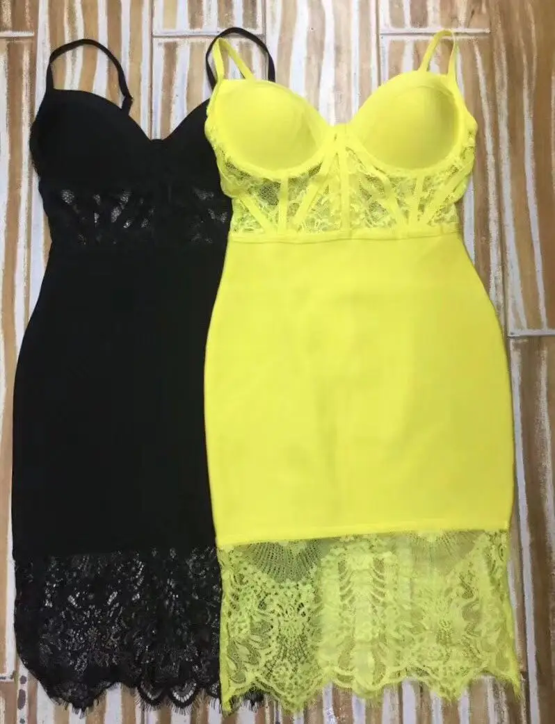 

Women Wholesale Sexy Bandage Bodycon Dress Casual Spaghetti Strap Party Lace Mini Dress Wedding Elegant Vestidos