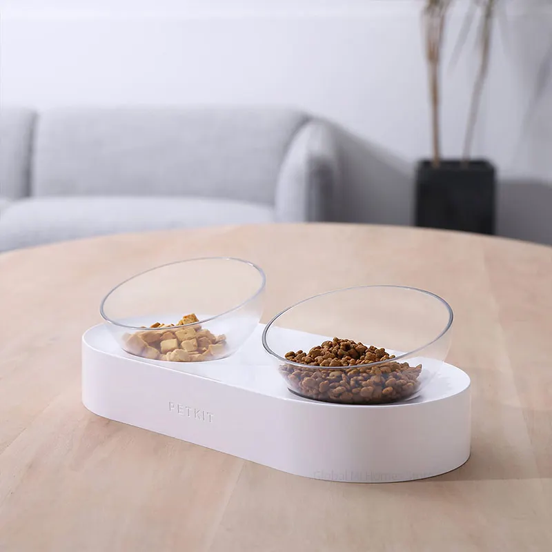Online XIAOMI Youpin PETKIT 15 degree adjustable double bowl Place food and water together Dual purpose convenient cat bowl 63