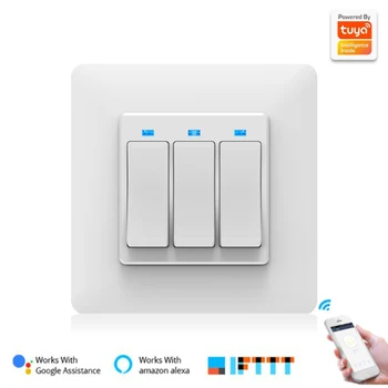 

Smart WiFi Light Switch Interruptor button Wall penal Switch App Remote Control Intellegent Switch For Alexa google 1/2/3 Gang
