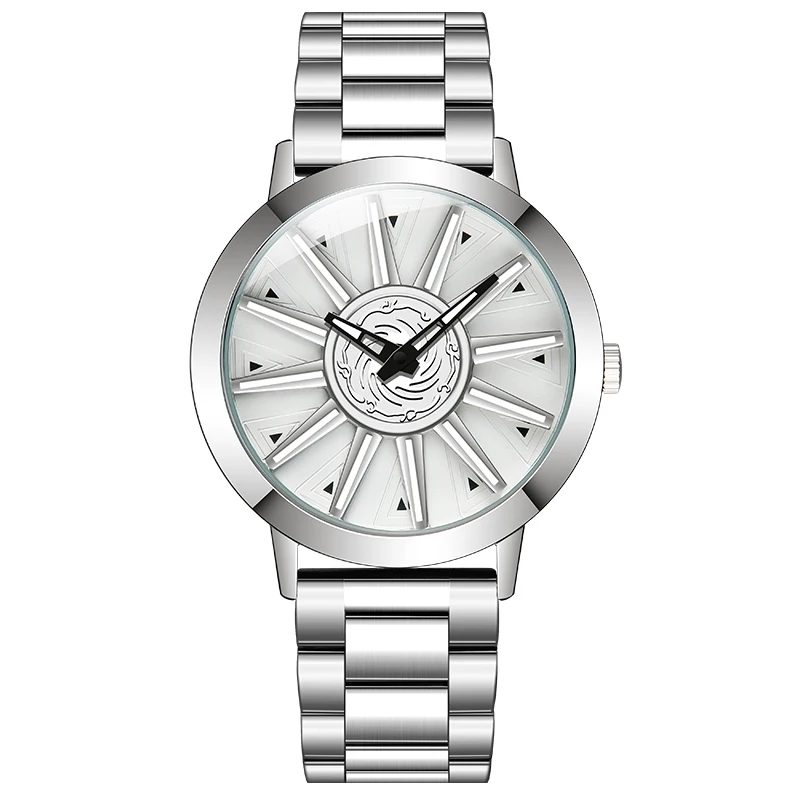Silver SANDA, модные крутые мужские часы, креативная Форма колеса, вращающийся циферблат, стальной ремешок, кварцевые мужские часы, подарок, Relogio Masculino 1032 - Цвет: Silver
