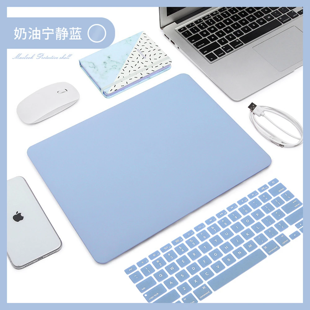 Macaron Cream Texture PC Laptop Notebook Case Bag With Keyboard Cover For Macbook Air Pro 11 12 13 14 15 16 Retina M1 Touch Bar