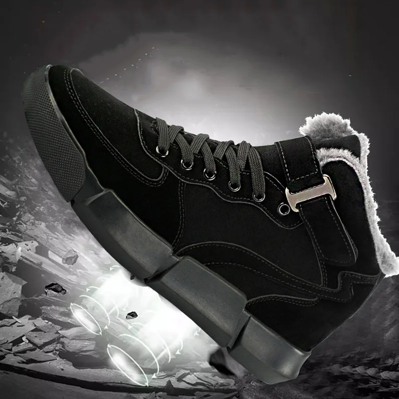 Winter Men Boots Plus Velvet Warm Sneakers Outdoors Waterproof Shoes Men High Top Lightweight Ankle Boots botas de hombre