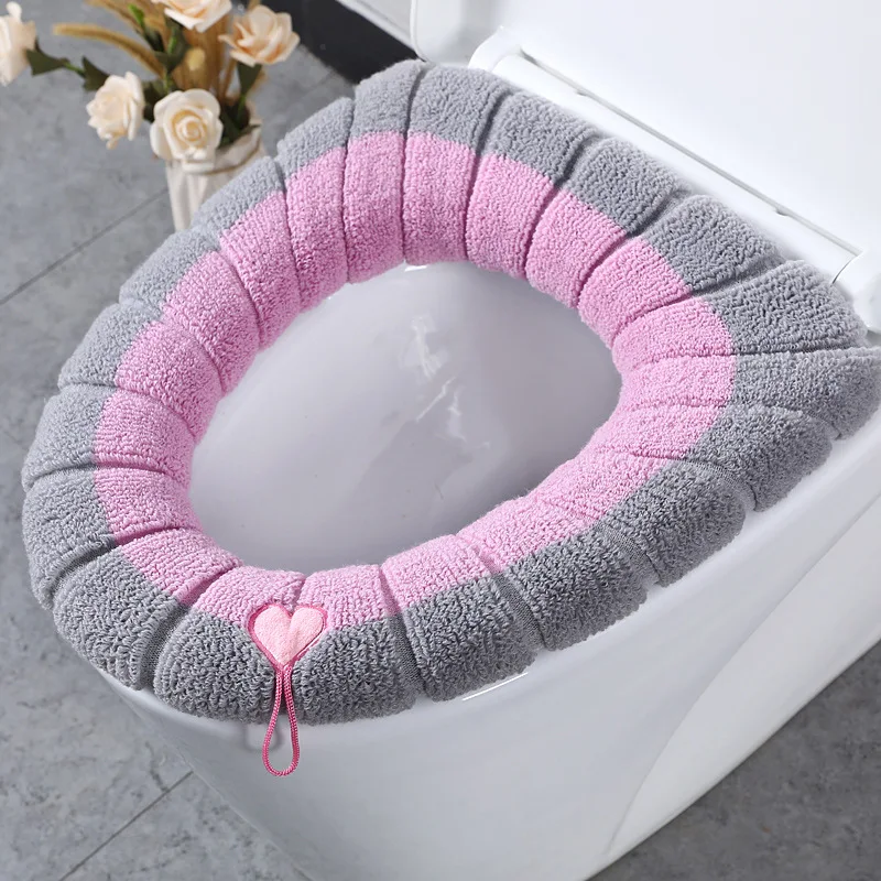 Универсално покривало за тоалетна седалка Топли меки принадлежности за тоалетна, които могат да се мият