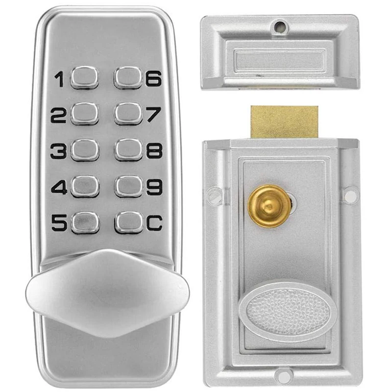 Digital Mechanical Password Door Lock, 2-4 Digits Mechanical Code Lock Cabinet Indoor Outdoor Door Password Security Coded Lock