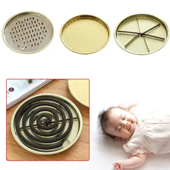 

Mosquito Coils Plate Round Alloy Mosquito Coils Tray Living Rooms Hotels Pest Control Protable Sandalwood Coil Holder Traps