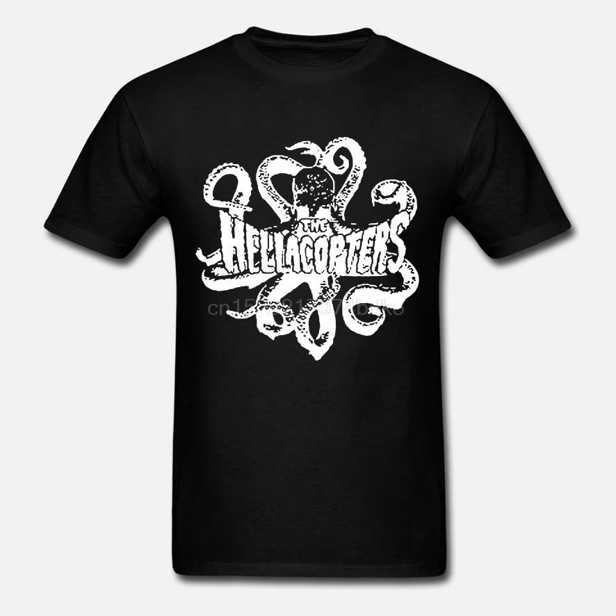 Новая Черная Мужская футболка с логотипом The Hellacopters Осьминог принтом Размеры S-2XL