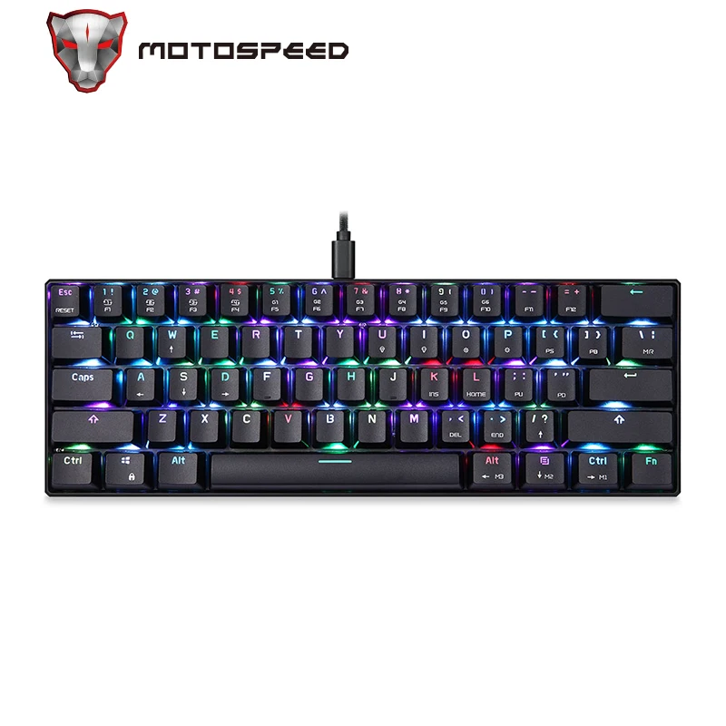 Motospeed CK61 игровая механическая клавиатура Английский красный переключатель