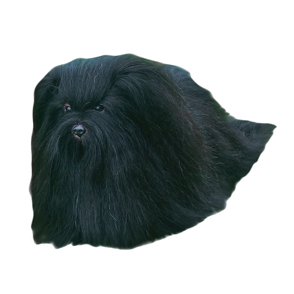 Black PVC Dog Mannequin For Hair Grooming Plush Puppy Model Dog For Pet Shop