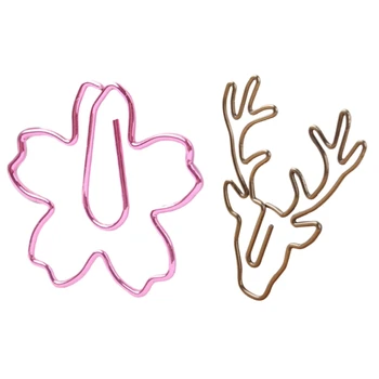 

20 Pcs Paper Clips :12 Pcs Plated Pink Paper Clips Sakura Paper Needle Bookmark Metal Memo Clip & 8 Pcs Retro Metal Book Clip Ma