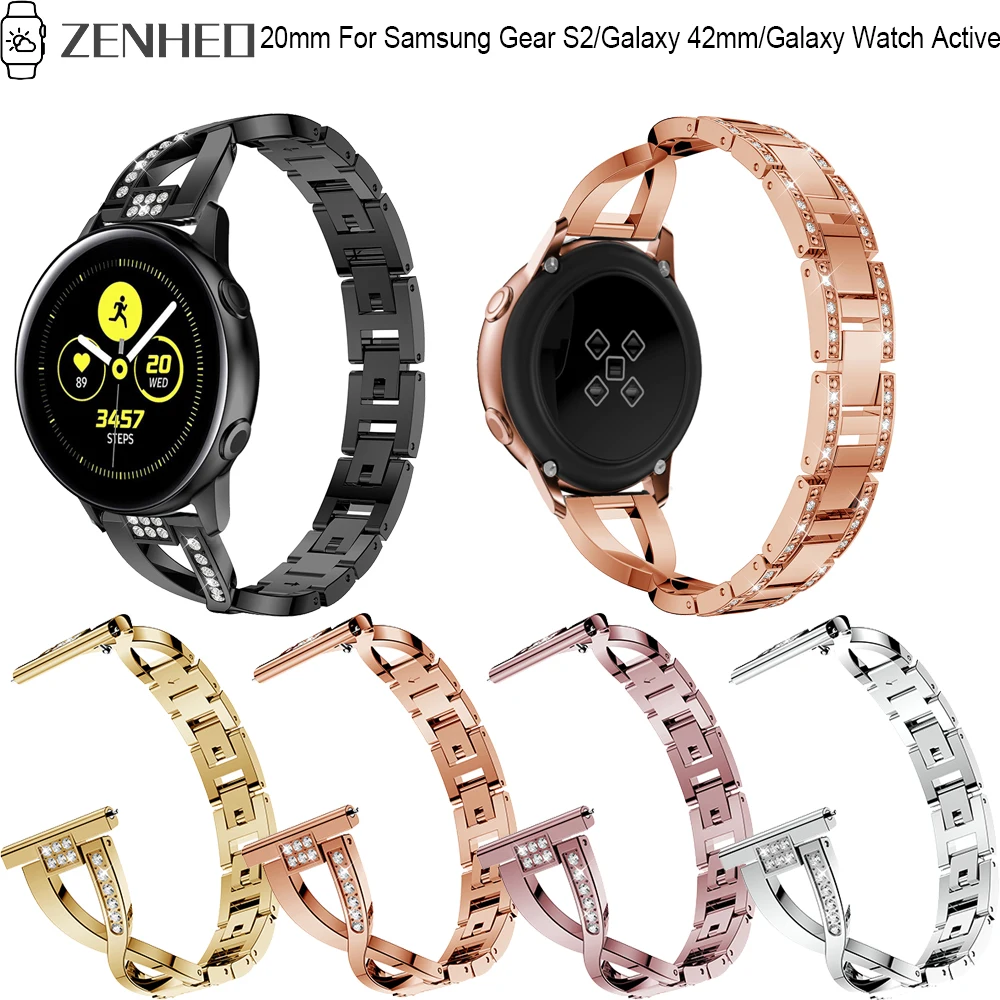 20 мм ремешок для часов быстросъемный металлический ремешок для samsung gear S2/Galaxy 42 мм браслет для samsung Galaxy Активный браслет
