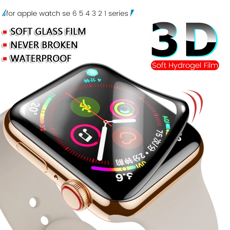 1-2PCS 3D Curved Hydrogel Film For Apple Watch se 6 5 1 2 3 4 40mm 44mm 42mm 38mm Screen Protectors Not Glass iWatch | Электроника