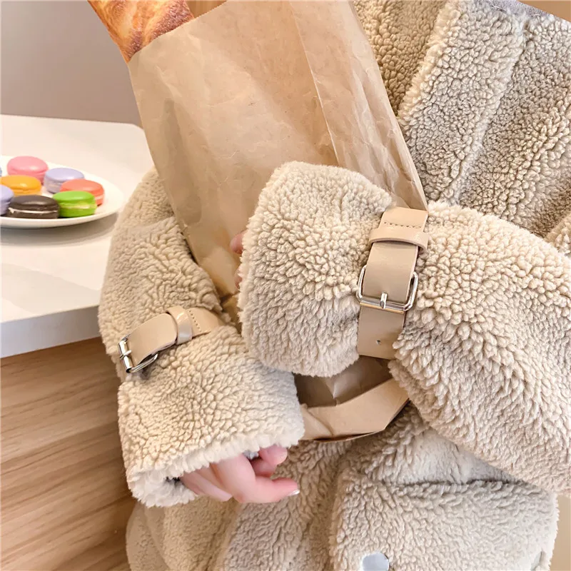 Faux lamb double-faced fur plus size ins style women winter coat harajuku jacket women plus size bomber jackets vintage fur coat