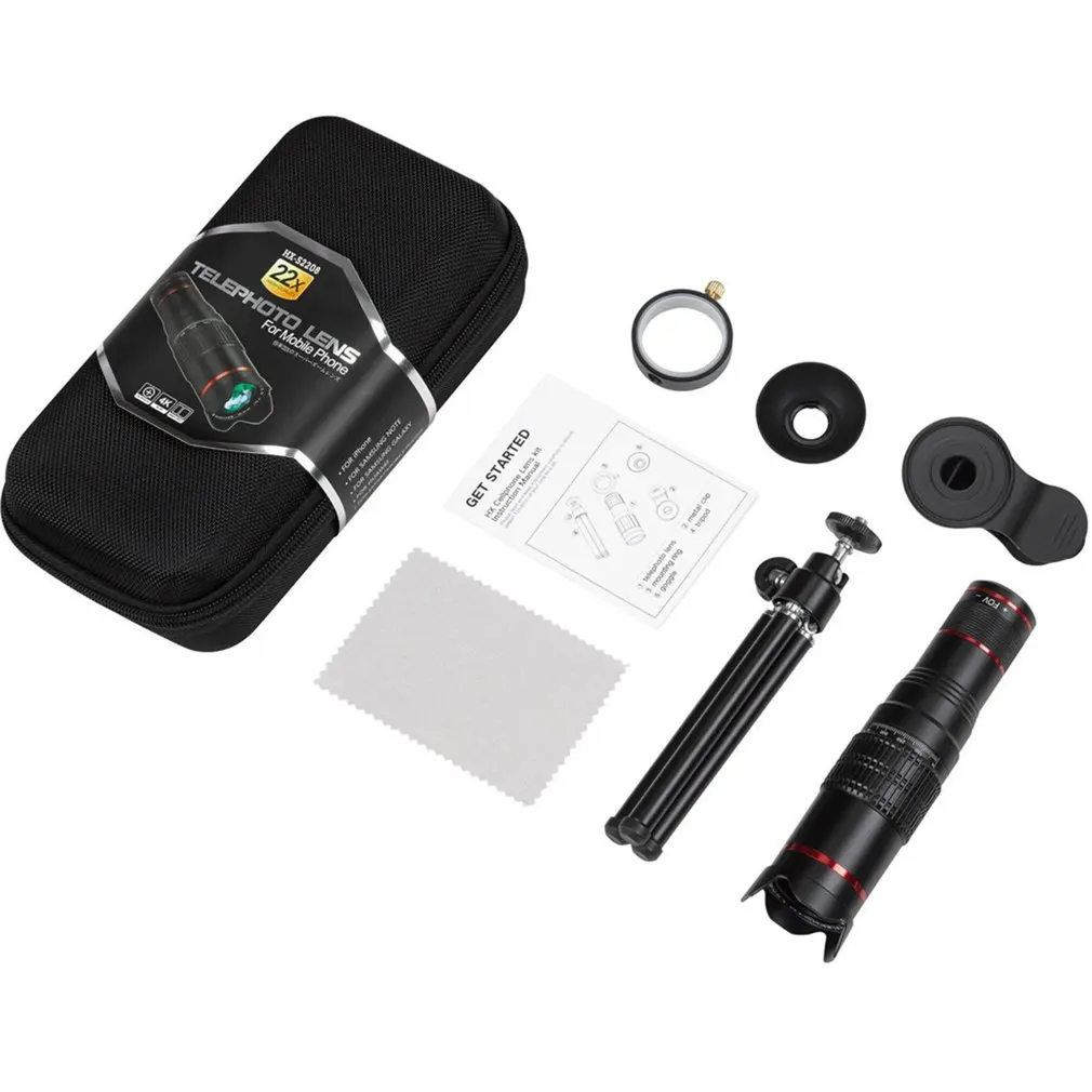 

4K HD 22X Optical Zoom Camera Lens Telephoto Lens Mobile Telescope Phone for Smartphone Cellphone lente para celular