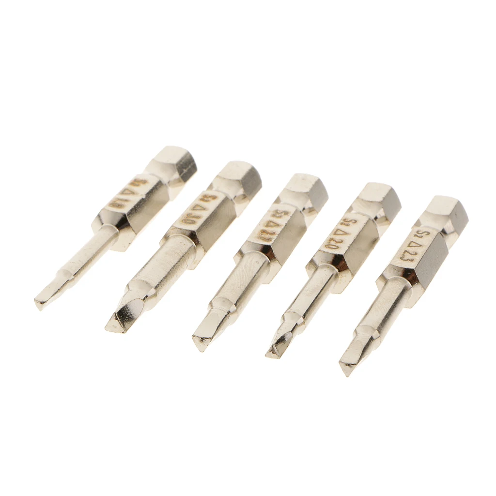 Pack of 5pcs 1/4 Hex Shank 50mm Magnetic Triangle Head Screwdriver Bits S2 Steel 