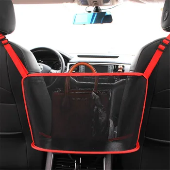 

40x26CM Car Seat Gap Net Bags Storage Black Auto Front Backrest Middle Gaps Hanging Bag Foods Organizers Interior Accessories