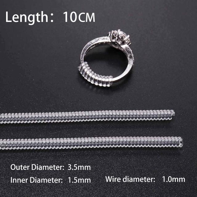 Transparent Spiral Based Ring Tools Spring Coil Ring Size Adjuster Guard Tightener Reducer Resizing Tool For Jewelry