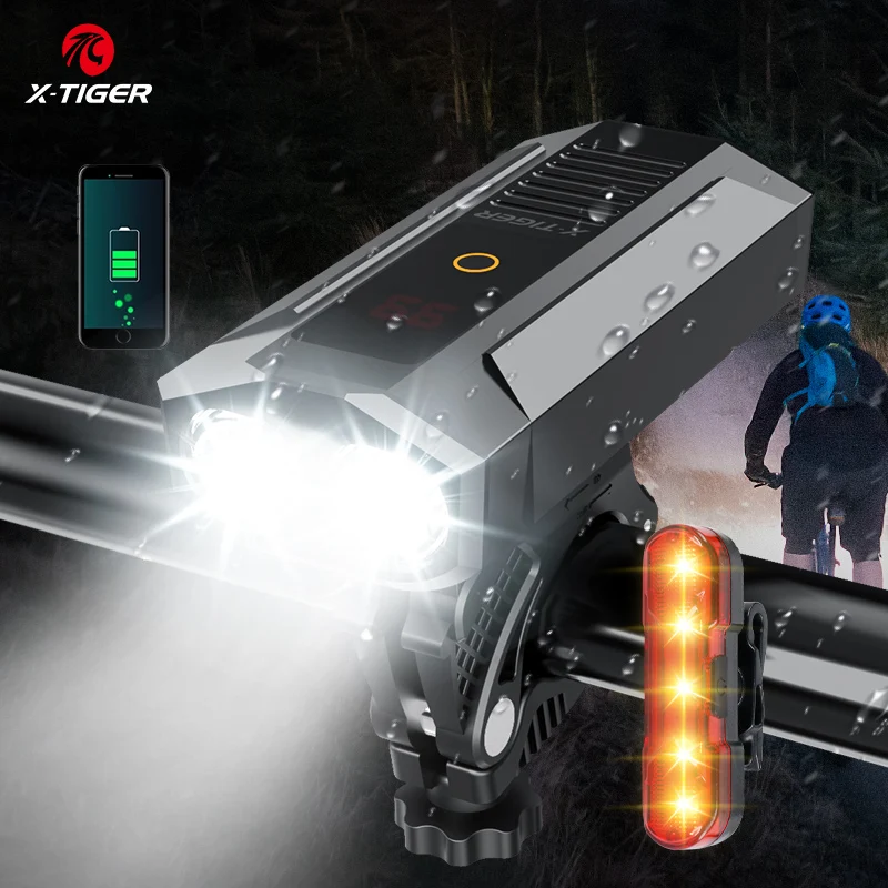 Bike-Accessories Bike-Light Road-Bike Rechargeable X-TIGER Front-Lamp 1800 Lumens Rainproof