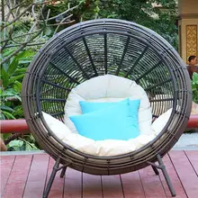 Балкон кровать из ротанга во дворе гостиной отдыха ротанга стул отель клуб один стул Крытый Открытый Ленивый шезлонг