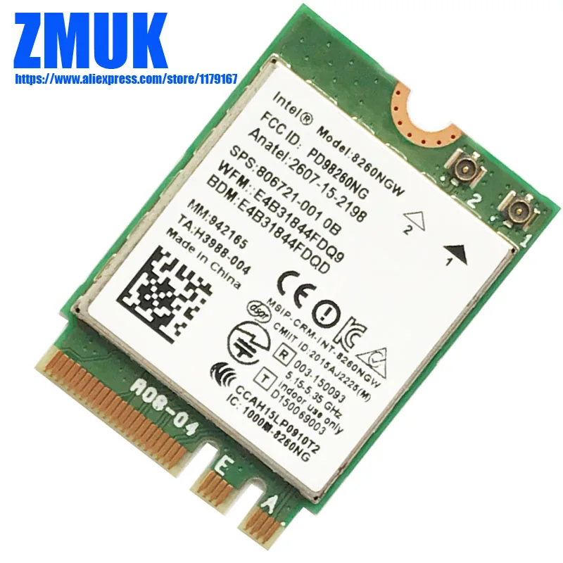 Int Двухдиапазонная Беспроводная AC 8260NGW 802.11a/g/n + ac 2x2 WiFi Bt 4 2 комбинированная карта